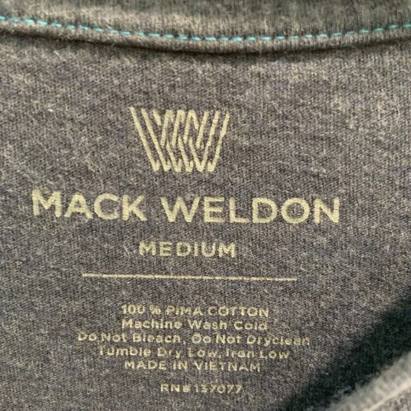 Mack Weldon, Size M, Men's Navy Pima T-Shirt - Picture 2 of 3
